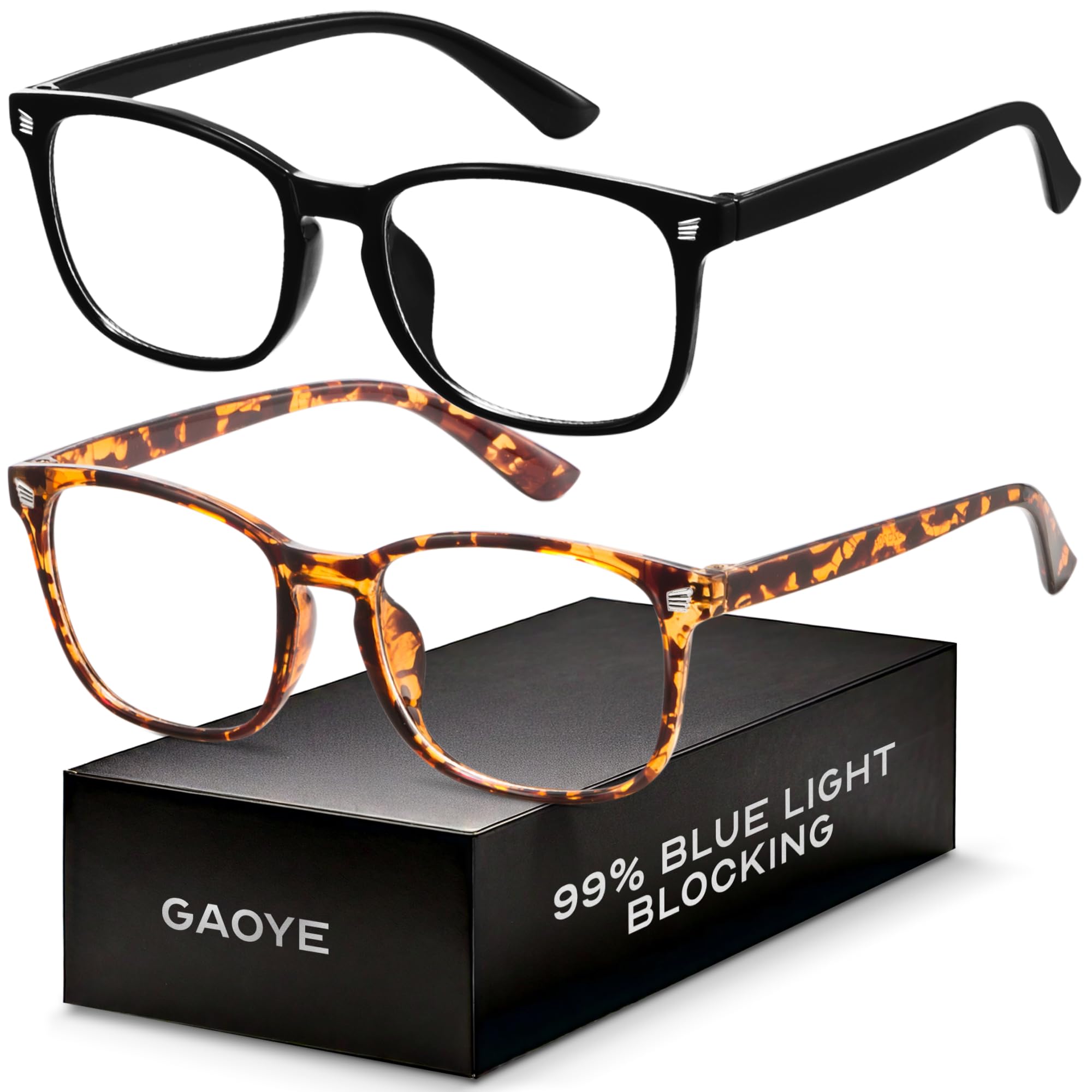 Blue Light Blocking Glasses - Fashion Square Fake Eyeglasses, Anti UV Ray Computer Gaming Glasses Blue Blockers for Women/Men